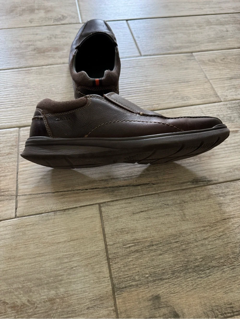 Clarks Dark Brown Leather Slip-On Loafers